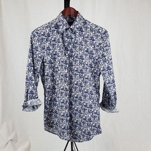H&M Premium Cotton Floral Dress Shirt in XS